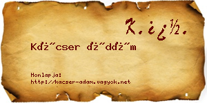 Kácser Ádám névjegykártya
